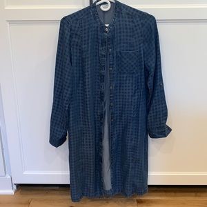 J Jill denim check shirt dress with pockets size S